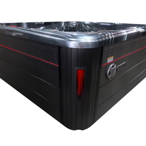 JACUZZI OGRODOWE WANNA SPA702 CZARNA FALA OBUDOWA ANTRACYT 230x230 CM