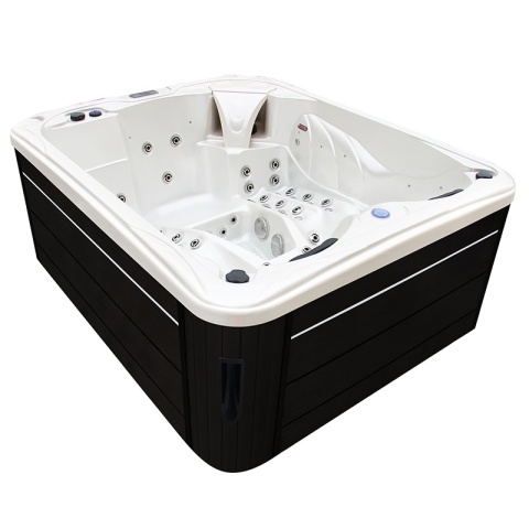 JACUZZI OGRODOWE WANNA SPA705 BIAŁA PERŁA OBUDOWA ANTRACYT 210x170 CM