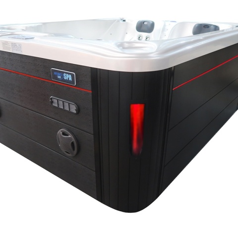 JACUZZI OGRODOWE WANNA SPA705 BIAŁA PERŁA OBUDOWA ANTRACYT 210x170 CM