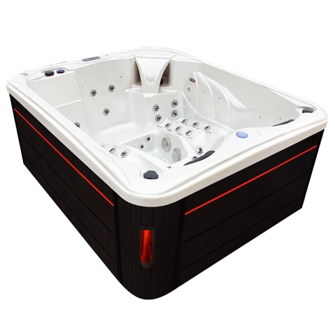 JACUZZI OGRODOWE WANNA SPA705 BIAŁA PERŁA OBUDOWA ANTRACYT 210x170 CM