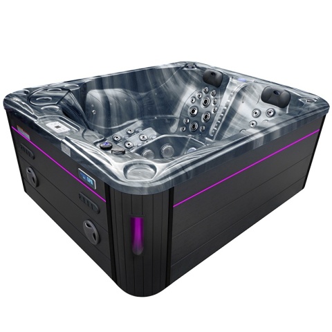 JACUZZI OGRODOWE WANNA SPA705 CZARNA FALA OCEANU OBUDOWA ANTRACYT 210x170 CM