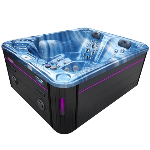 JACUZZI OGRODOWE WANNA SPA705 NIEBIESKA FALA OCEANU OBUDOWA ANTRACYT 210x170 CM