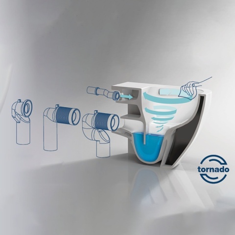 MISKA WC WISZĄCA TORNADO YUZU-WH-TR-03 BIAŁA DESKA WOLNOOPADAJĄCA DUROPLAST