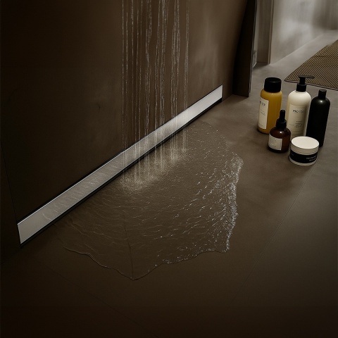 ODPŁYW LINIOWY ŚCIENNY 100 CM INOX NISKI SYFON WYSOKA PRZEPUSTOWOŚĆ DL04