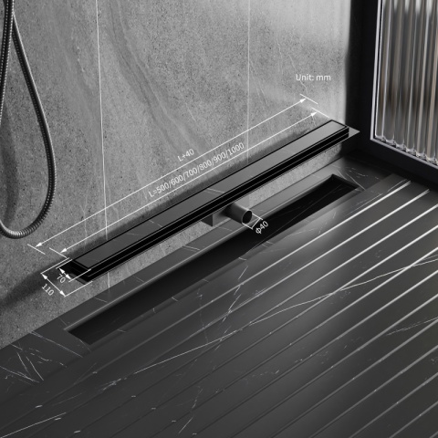 ODPŁYW LINIOWY ŚCIENNY 50 CM ZŁOTY NISKI SYFON WYSOKA PRZEPUSTOWOŚĆ DL04