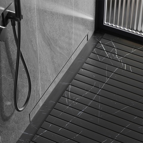 ODPŁYW LINIOWY ŚCIENNY 90 CM INOX NISKI SYFON WYSOKA PRZEPUSTOWOŚĆ DL04