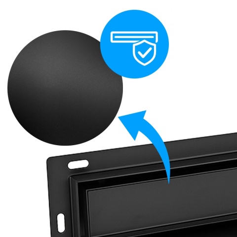 ODPŁYW LINIOWY ŚCIENNY 80 CM CZARNY NISKI SYFON WYSOKA PRZEPUSTOWOŚĆ DL04