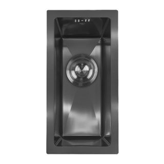 ZLEW KUCHENNY ZLEWOZMYWAK JEDNOKOMOROWY STALOWY GRAFITOWY RODOS-BL-44X22 SYFON UCHWYTY