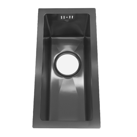 ZLEW KUCHENNY ZLEWOZMYWAK JEDNOKOMOROWY STALOWY GRAFITOWY RODOS-BL-44X22 SYFON UCHWYTY