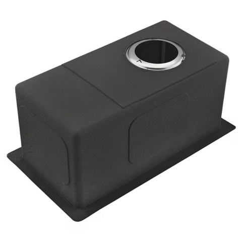 ZLEW KUCHENNY ZLEWOZMYWAK JEDNOKOMOROWY STALOWY GRAFITOWY RODOS-BL-44X22 SYFON UCHWYTY