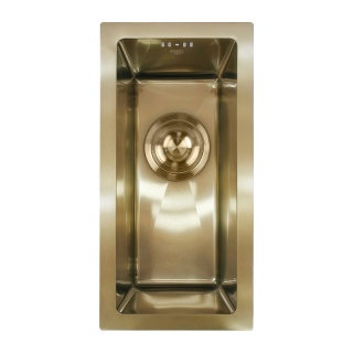 ZLEW KUCHENNY ZLEWOZMYWAK JEDNOKOMOROWY STALOWY ZŁOTY RODOS-GL-44X22 SYFON UCHWYTY