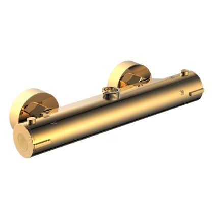 BATERIA PRYSZNICOWA Z TERMOSTATEM ŁAZIENKOWA ŚCIENNA ZESTAW T203B-GL ZŁOTA