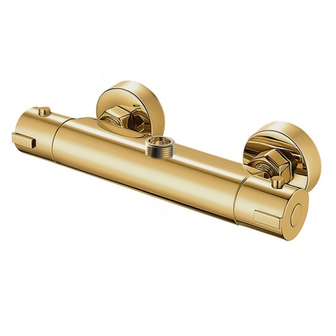 BATERIA PRYSZNICOWA Z TERMOSTATEM ŁAZIENKOWA ŚCIENNA ZESTAW T203B-GL ZŁOTA