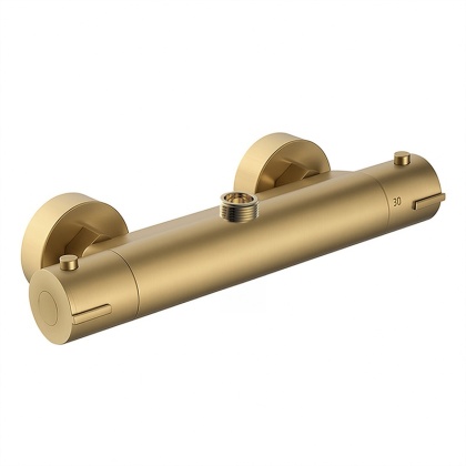 BATERIA PRYSZNICOWA Z TERMOSTATEM ŁAZIENKOWA ZESTAW T203 ZŁOTY SZCZOTKOWANY