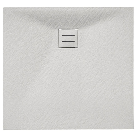 BRODZIK PRYSZNICOWY KAMIENNY KWADRATOWY SLIM RIKO BIAŁY 80x80 CM