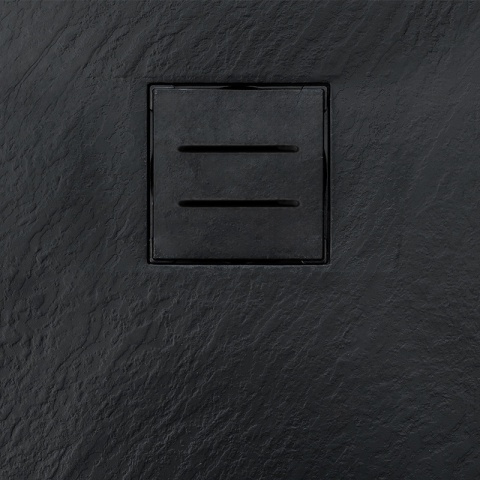 BRODZIK PRYSZNICOWY KAMIENNY PROSTOKĄTNY SLIM RIKO CZARNY 100x70 CM