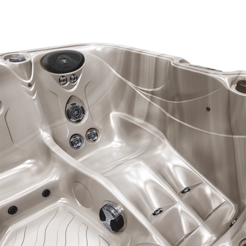 JACUZZI OGRODOWE WANNA SPA752 CAPPUCINNO OBUDOWA ANTRACYT 200x200 CM