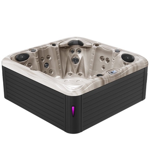 JACUZZI OGRODOWE WANNA SPA752 CAPPUCINNO OBUDOWA ANTRACYT 200x200 CM