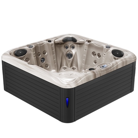 JACUZZI OGRODOWE WANNA SPA752 CAPPUCINNO OBUDOWA ANTRACYT 200x200 CM