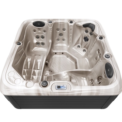 JACUZZI OGRODOWE WANNA SPA752 CAPPUCINNO OBUDOWA ANTRACYT 200x200 CM