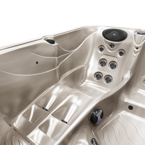 JACUZZI OGRODOWE WANNA SPA752 CAPPUCINNO OBUDOWA SZARA 200x200 CM