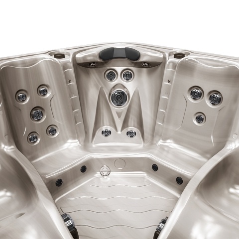 JACUZZI OGRODOWE WANNA SPA752 CAPPUCINNO OBUDOWA SZARA 200x200 CM