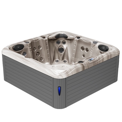 JACUZZI OGRODOWE WANNA SPA752 CAPPUCINNO OBUDOWA SZARA 200x200 CM