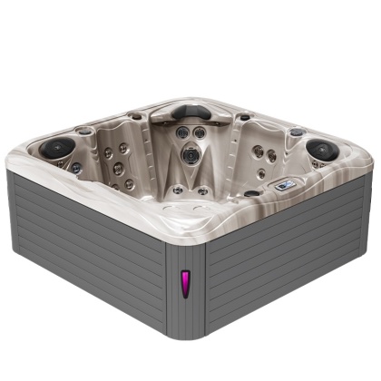 JACUZZI OGRODOWE WANNA SPA752 CAPPUCINNO OBUDOWA SZARA 200x200 CM
