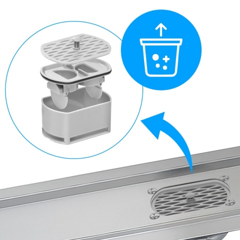 ODPŁYW LINIOWY 100 CM INOX OBROTOWY NISKI SYFON WYSOKA PRZEPUSTOWOŚĆ DL02