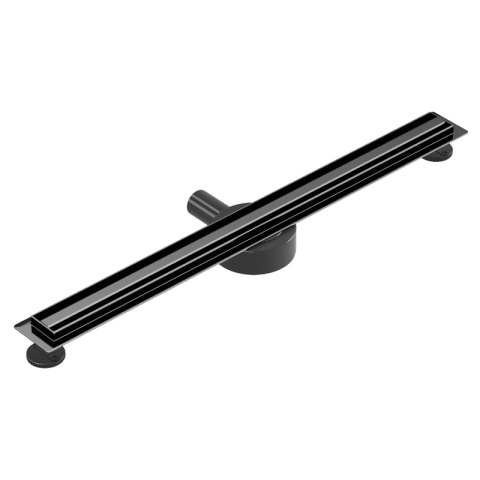 ODPŁYW LINIOWY 60 CM CZARNY OBROTOWY NISKI SYFON WYSOKA PRZEPUSTOWOŚĆ DL03