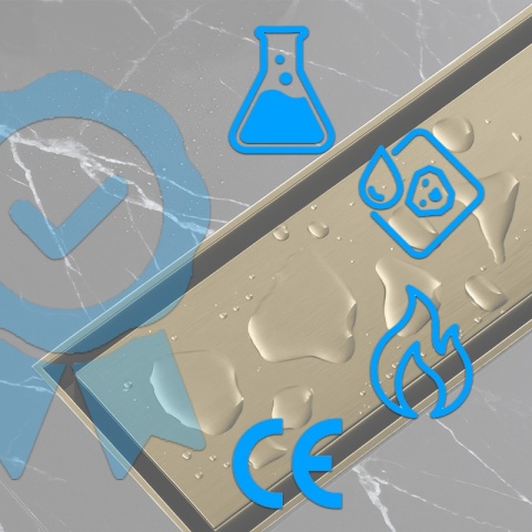 ODPŁYW LINIOWY 70 CM ZŁOTY OBROTOWY NISKI SYFON WYSOKA PRZEPUSTOWOŚĆ DL03