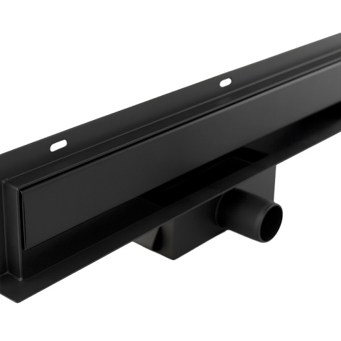 ODPŁYW LINIOWY ŚCIENNY 60 CM CZARNY NISKI SYFON WYSOKA PRZEPUSTOWOŚĆ DL09