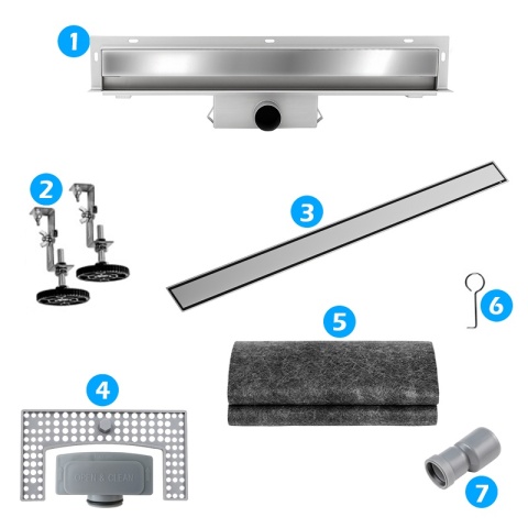 ODPŁYW LINIOWY ŚCIENNY 60 CM INOX NISKI SYFON WYSOKA PRZEPUSTOWOŚĆ DL09