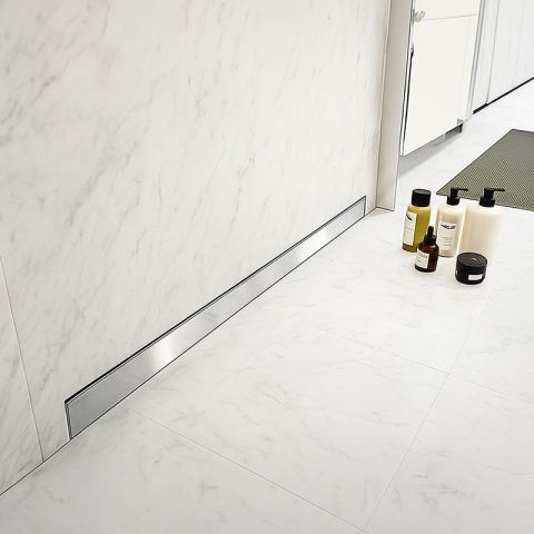 ODPŁYW LINIOWY ŚCIENNY 90 CM INOX NISKI SYFON WYSOKA PRZEPUSTOWOŚĆ DL09