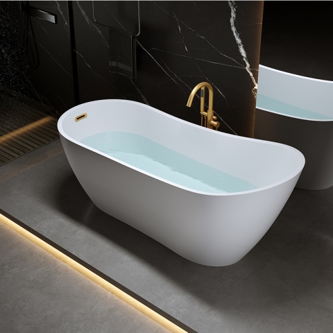 WANNA WOLNOSTOJĄCA FORTE 520B BIAŁA PRZELEW ZŁOTY SZCZOTKOWANY 160x75 CM