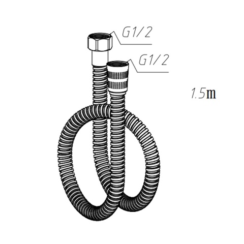 WĄŻ PRYSZNICOWY W01A CHROM 150 CM