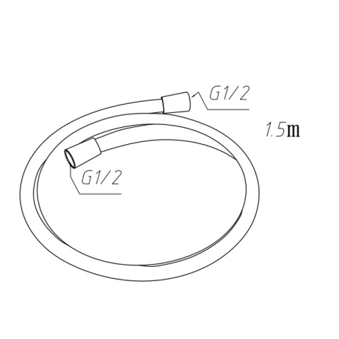 WĄŻ PRYSZNICOWY W02B CZARNY 150 CM