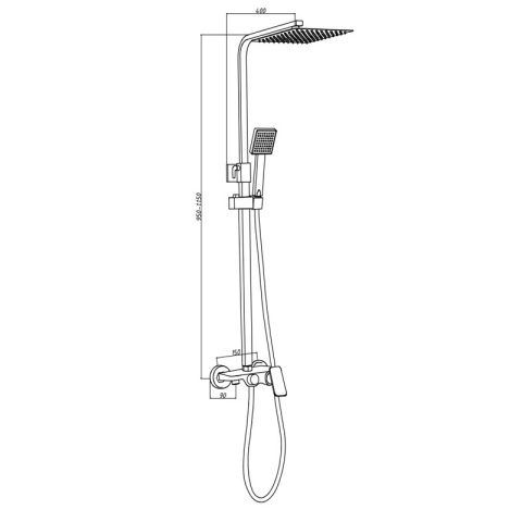 BATERIA PRYSZNICOWA Z DESZCZOWNICĄ ŁAZIENKOWA NATRYSKOWA REN ZŁOTA SZCZOTKOWANA