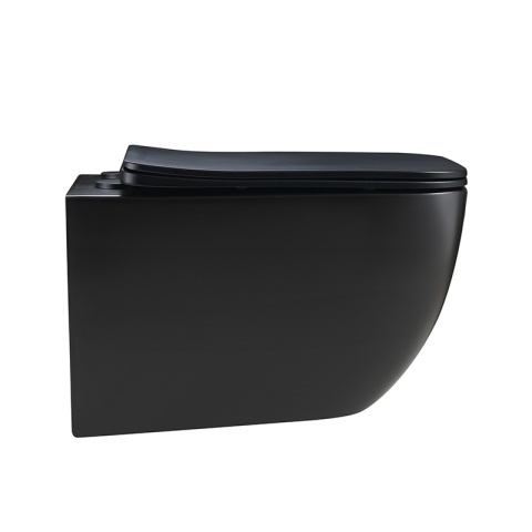 MISKA WC WISZĄCA TORNADO YUZU-MTB-TR-03 CZARNY MAT DESKA WOLNOOPADAJĄCA DUROPLAST