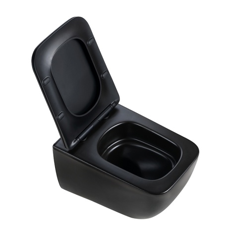 MISKA WC WISZĄCA TORNADO YUZU-MTB-TR-03 CZARNY MAT DESKA WOLNOOPADAJĄCA DUROPLAST