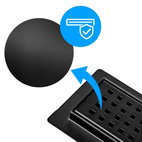 ODPŁYW LINIOWY 50 CM CZARNY NISKI SYFON WYSOKA PRZEPUSTOWOŚĆ DL01 QUBE