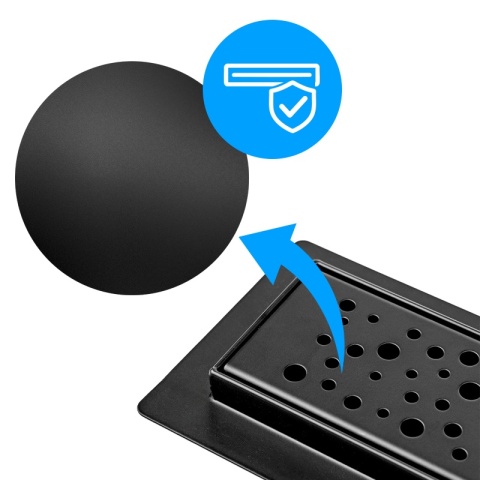 ODPŁYW LINIOWY 80 CM CZARNY NISKI SYFON WYSOKA PRZEPUSTOWOŚĆ DL01 WAVE