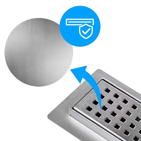 ODPŁYW LINIOWY 80 CM INOX NISKI SYFON WYSOKA PRZEPUSTOWOŚĆ DL01 QUBE