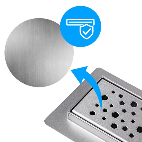 ODPŁYW LINIOWY 90 CM INOX NISKI SYFON WYSOKA PRZEPUSTOWOŚĆ DL01 WAVE