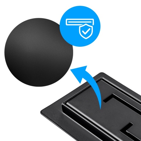 ODPŁYW LINIOWY 60 CM CZARNY NISKI SYFON WYSOKA PRZEPUSTOWOŚĆ DL01 DELTA