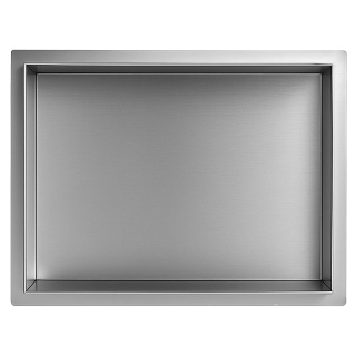 PÓŁKA ŁAZIENKOWA WNĘKOWA UNO BEZ KOŁNIERZA CHROM 45X30X10 CM