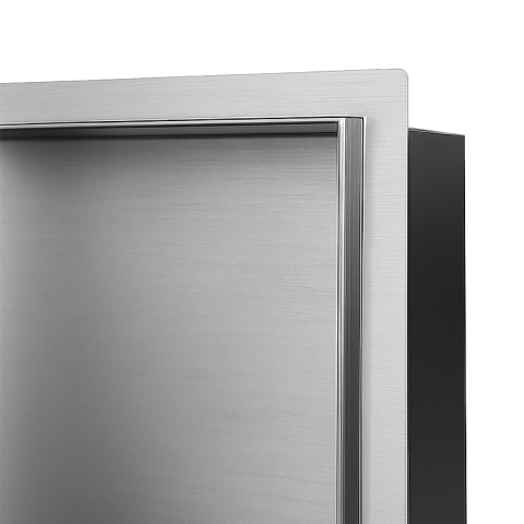 PÓŁKA ŁAZIENKOWA WNĘKOWA UNO BEZ KOŁNIERZA CHROM 45X30X7 CM