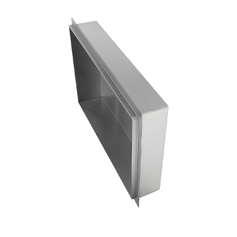 PÓŁKA ŁAZIENKOWA WNĘKOWA UNO BEZ KOŁNIERZA CHROM 45X30X7 CM