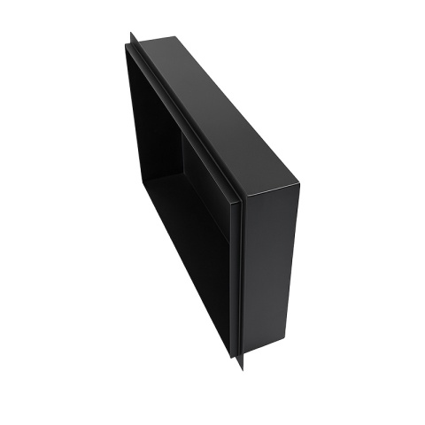 PÓŁKA ŁAZIENKOWA WNĘKOWA UNO BEZ KOŁNIERZA CZARNA 45X30X7 CM