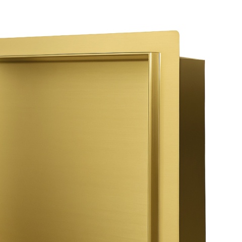 PÓŁKA ŁAZIENKOWA WNĘKOWA UNO BEZ KOŁNIERZA ZŁOTA 45X30X10 CM